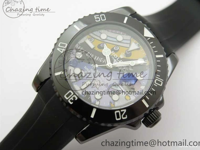 0601 FashionForward Submariner 40mm Black Ceramic 5GF Best Edition Painting Dial on Black Rubber Strap SA 2467